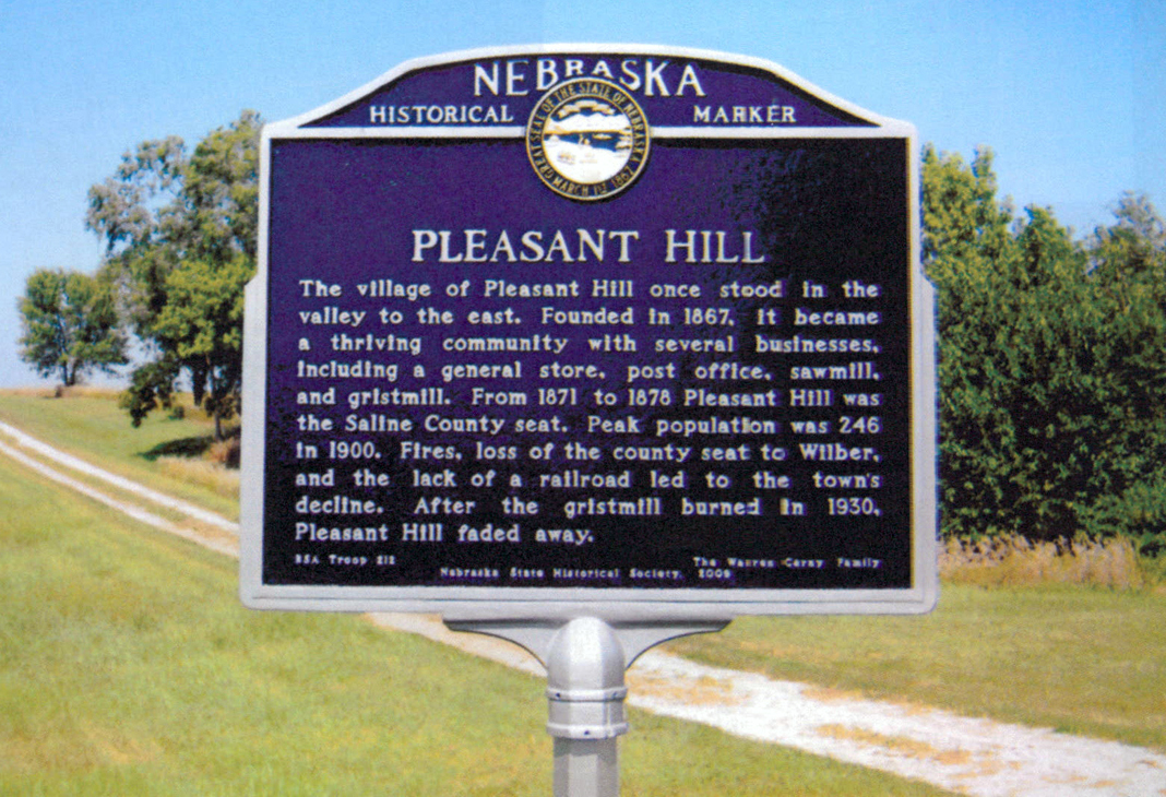 Nebraska Historical Marker Pleasant Hill E Nebraska History