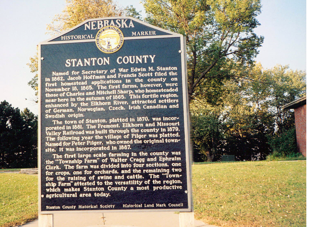 Nebraska Historical Marker Stanton County E Nebraska History