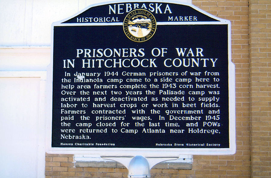 Nebraska Historical Marker Prisoners of War in Hitchcock County E